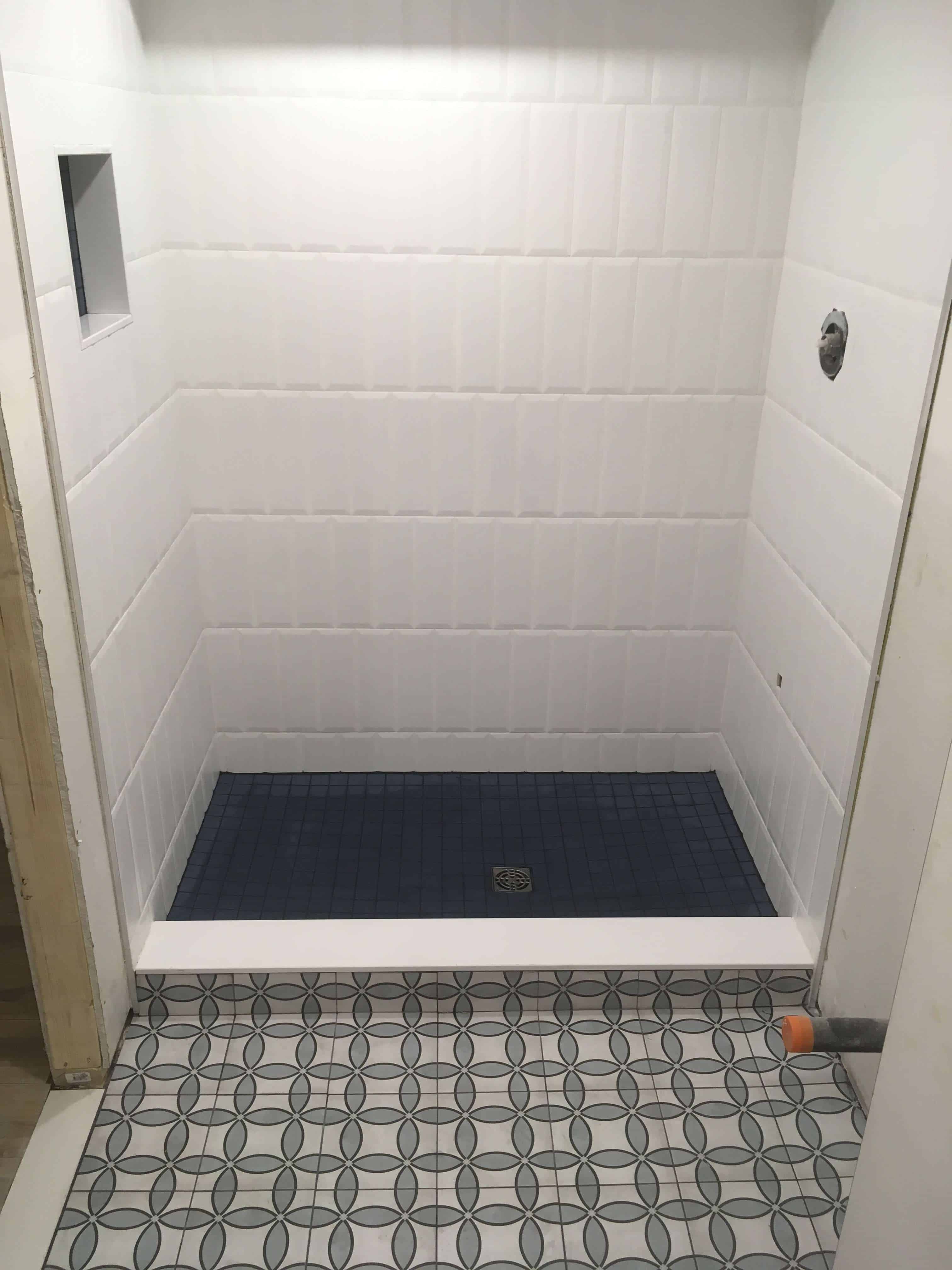 tiled bathroom floor
